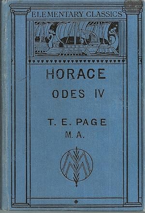 Bild des Verkufers fr Horace Odes IV Q. Horatii Flacci: Carminium Libri IV. Epodon Liber. zum Verkauf von BYTOWN BOOKERY