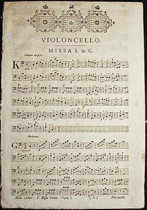 V Missae Breves cum Totidem Offertoriis pro Omni Tempore; opus I [violoncello part]
