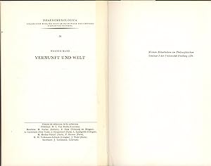 Image du vendeur pour Vernunft und Welt ,Phaenomenologica, mis en vente par Antiquariat Kastanienhof