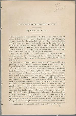 Imagen del vendedor de The Breeding of the Arctic Fox".disbound from Annual Report of the Board of Regents of the Smithsonian Institution.for the Year Ending June 30, 1900 a la venta por Dorley House Books, Inc.