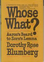 Image du vendeur pour Whose What? Aaron's Beard to Zorn's Lemma mis en vente par Callaghan Books South