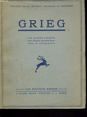 Image du vendeur pour GRIEG mis en vente par Le-Livre