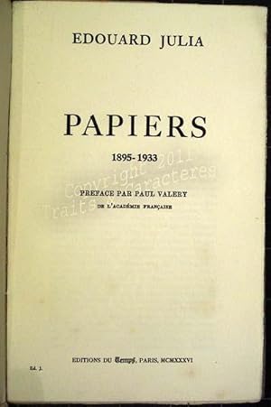 Papiers (1895-1933).