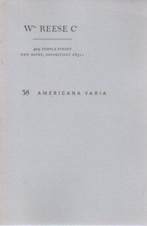 Imagen del vendedor de Americana Varia (Catalogue 38) a la venta por Bookfeathers, LLC