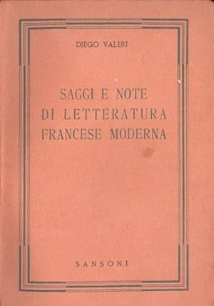 Seller image for Saggi e note di letteratura francese moderna. for sale by FIRENZELIBRI SRL