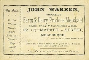Trade Card for John Warren, Wholesale Farm & Dairy Produce Merchant