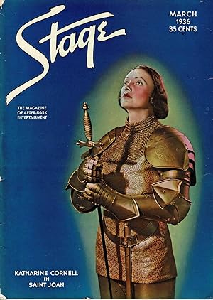 STAGE THE MAGAZINE AFTER-DARK ENTERTAINMENT (MARCH 1936) Katharine Cornell Front Cover