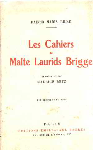 Immagine del venditore per Les cahiers de malte laurids brigge venduto da librairie philippe arnaiz