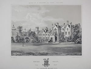 Fine Original Lithograph Illustration from the Mansions of England and Wales By Edward Twycross o...