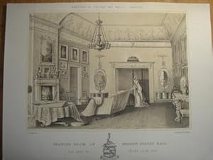 Fine Original Lithograph Illustration from the Mansions of England and Wales By Edward Twycross o...