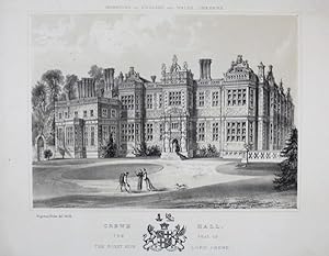 Fine Original Antique Lithograph Print from the Mansions of England and Wales By Edward Twycross ...