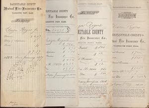 Insurance Policies for 1877, 1884, 1889, 1894 from Barnstable County Mutual Fire Insurance Co., Y...