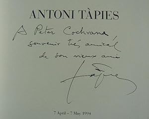 Antoni Tapies. A Summer's Work. 7 April to 7 May 1994.