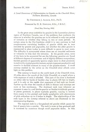 Seller image for A LOCAL OCCURRENCE OF DIFFERENTIATION IN GRANITE ON THE CHURCHILL RIVER, NORTHERN MANITOBA, CANADA. for sale by Legacy Books