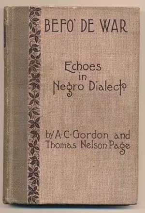 Image du vendeur pour Befo' De War: Echoes in Negro Dialect mis en vente par Ken Sanders Rare Books, ABAA