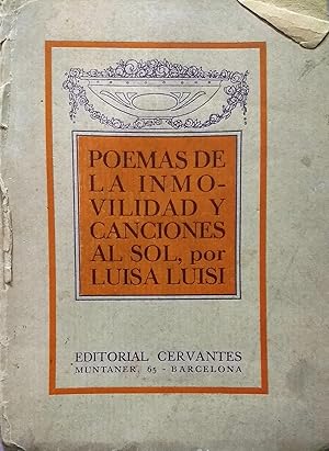 Imagen del vendedor de Poemas de la inamovilidad y Canciones al sol a la venta por Librera Monte Sarmiento