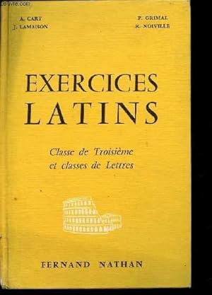 Seller image for EXERCICES LATINS - CLASSES DE TROISIEME ET CLASSES DE LETTRES. for sale by Le-Livre