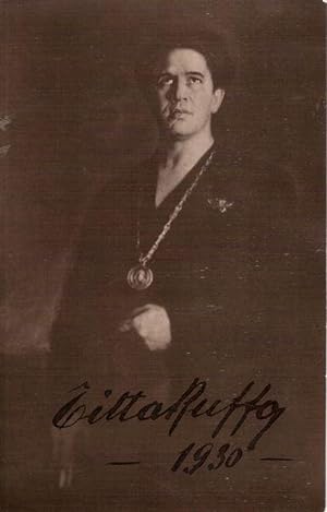 Autograph / signed photograph-postcard of the Italian baritone Titta Ruffo. Dated 1930.