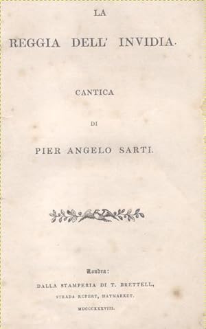 Bild des Verkufers fr LA REGGIA DELL'INVIDIA. Cantica. zum Verkauf von studio bibliografico pera s.a.s.