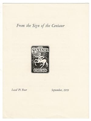 Seller image for From the sign of the centaur [cover title] for sale by Rulon-Miller Books (ABAA / ILAB)