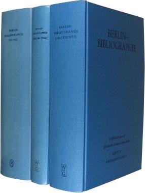 Image du vendeur pour Berlin-Bibliographie. 3 Bde. Bd.1 Bis 1960. / Bd.4 1961 - 1966. / Bd.5 1967 - 1977. mis en vente par Rotes Antiquariat