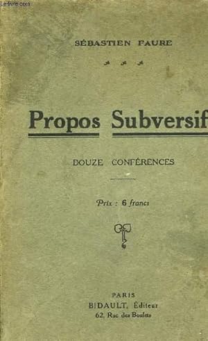 Seller image for PROPOS SUBVERSIFS for sale by Le-Livre