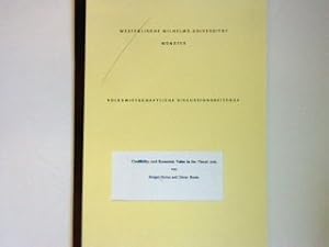 Seller image for Credibility and Economic Value in the Visual Arts - Westflische Wilhelms-Universitt Mnster - Volkswirtschaftliche Diskussionsbeitrge - Beitrag Nr. 219 for sale by books4less (Versandantiquariat Petra Gros GmbH & Co. KG)