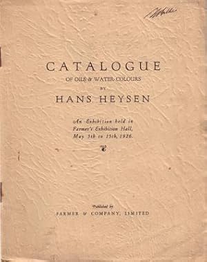 Image du vendeur pour Catalogue of Oils & Water-Colours by Hans Heysen. An Exhibition held in Farmer's Exhibition Hall May 5th to 15th 1926. mis en vente par Berkelouw Rare Books