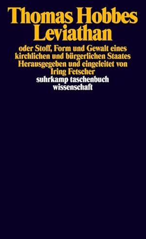 Bild des Verkufers fr Leviathan : Oder Stoff, Form und Gewalt eines kirchlichen und brgerlichen Staates zum Verkauf von AHA-BUCH GmbH