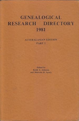 Seller image for Genealogical Research Directory 1981: Australasian Edition Part 2 for sale by Mr Pickwick's Fine Old Books
