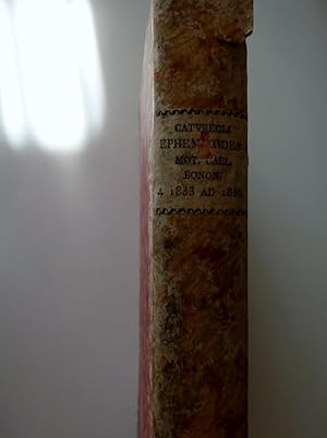 "EPHEMERIDES MOTUM CAELESTIUM EX ANNO 1833 AD ANNUM 1836 QUAS AD MERIDIANUM BONONIAE Supputavit P...