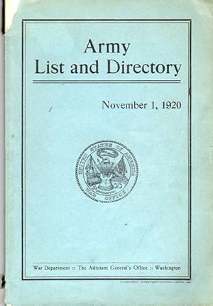 Army List and Directory, November 1, 1920