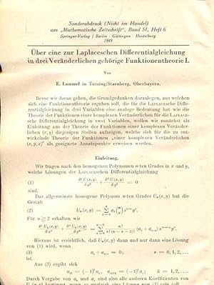 Über eine zur Laplaceschen Differentialgleichung in drei Veränderlichen gehörige Funktionentheorie.