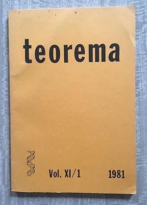 Imagen del vendedor de TEOREMA. Vol. XI/1 a la venta por Librera Sagasta