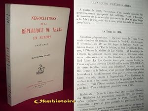 Negociations de la Republique du Texas en Europe 1837-1845