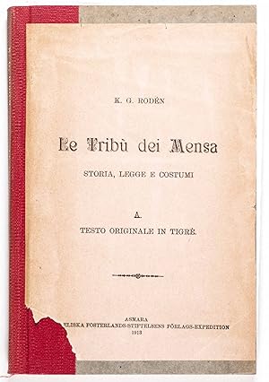 Le Tribu dei Mensa: Storia, Legge e Costumi (A Testo Originale in Tigre)