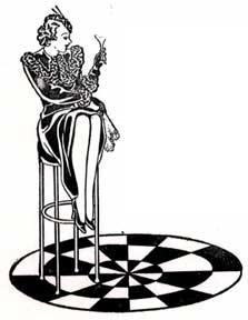 Seller image for Art deco girl with drink on stool. for sale by Wittenborn Art Books