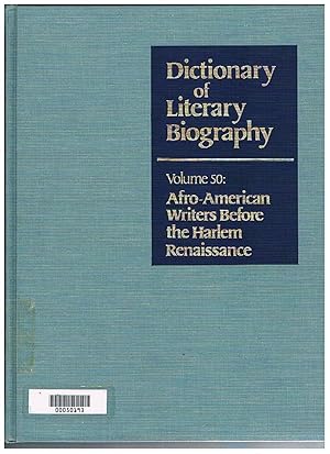 Image du vendeur pour Afro-American Writers Before the Harlem Renaissance. Volume 50 della collana. mis en vente par Libreria Gull