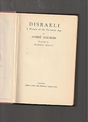 Imagen del vendedor de Disraeli, a Picture of the Victorian Age a la venta por Meir Turner