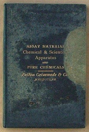 Price list of assay material, balances, chemical & scientific apparatus, and pure chemicals.