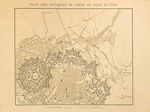 Imagen del vendedor de Plan des Attaques du Sige de Lille en 1708 [ tir de l'Atlas des Mmoires Militaires relatifs  la Succession d'Espagne sous Louis XIV. Extraits de la Correspondance de la Cour et des Gnraux ] a la venta por Librairie du Cardinal