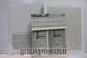 Bild des Verkufers fr Berlin's neue Anschlag-Sulen. Die Berliner Litfa - Sulen. Ca. 1848. Farbiger Reprint nach einer Lithographie. Original im Schlo Charlottenburg. zum Verkauf von BerlinAntiquariat, Karl-Heinz Than