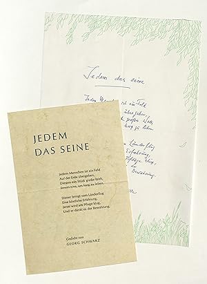 Seller image for Eigenh. Gedichtmanuskript (8 Zeilen) mit U. for sale by Eberhard Kstler Autographen&Bcher oHG