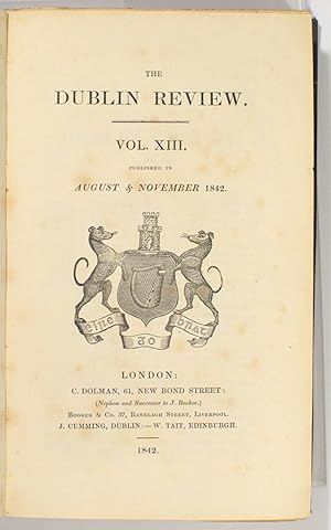 Progress of Australian Discovery. [Contained in] The Dublin Review, Volume XIII, 1842