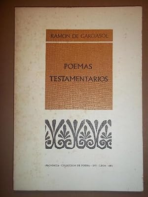 Immagine del venditore per POEMAS TESTAMENTARIOS. venduto da Carmichael Alonso Libros