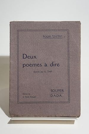 Seller image for Deux pomes  dire. Souper - Dada. for sale by Chez les libraires associs