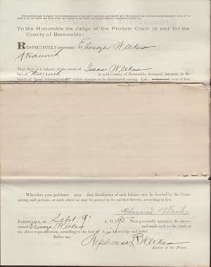 Documents Legal (Final distribution of property list): Commonwealth of Massachusetts, Barnstable ...
