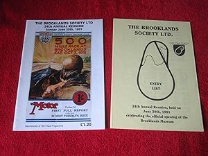 The Brooklands Society Ltd 24th Annual Reunion, Sunday June 30th 1991 Programme and Entry List.