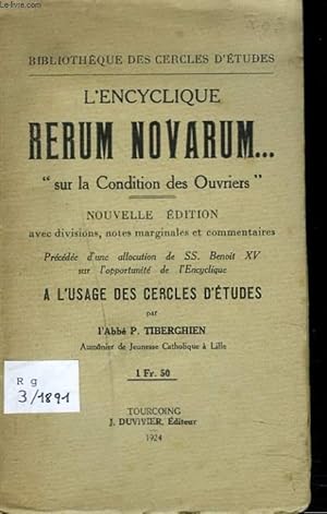 Seller image for L'ENCYCLIQUE RERUM NOVARUM. "SUR LA CONDITION DES OUVRIERS" for sale by Le-Livre