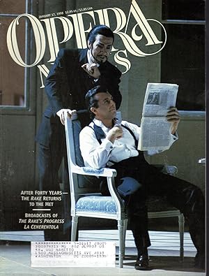 Seller image for Opera News: Volume 62, No. 9; January 17, 1998 for sale by Dorley House Books, Inc.